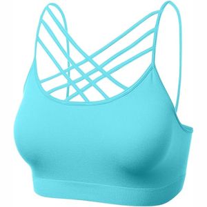 Haute qualité femmes grande taille soutien-gorge de sport boucle arrière Gym Yoga soutien-gorge bretelles réglables Push up vêtements actifs pour dames - Product Image 5