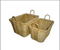 Cestas de Jacinto de Agua Tejidas a Mano a Precio Económico, Bandeja Vintage Multifuncional con Asa Cómoda para Dormitorio, Sala de Estar, Baño - Product Image 3