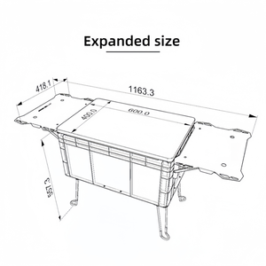 Cajas Plegables Ligeras para Almacenamiento y Transporte para Campamento, Picnic y Actividades al Aire Libre con Tapas <span class=keywords><strong>de</strong></span> Madera - Product Image 5