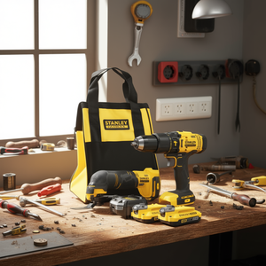 ชุดสว่านไร้สายสแตนลีย์พร้อมแบตเตอรี่ลิเธียมไอออน 2 ก้อน 2 Ah กระเป๋าชาร์จ และเครื่องมืออเนกประสงค์แบบสั่น - Product Image 3