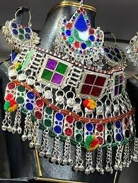 Conjunto de Joyería Afgana Kuchi Vintage para Mujer, Collar y Aretes Ligeros y Transpirables con Piedra de Circonio, Diseño Personalizado para Bodas - Product Image 6