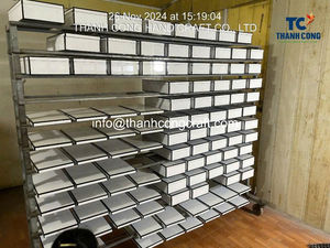 Plateau moderne en laque, plateau rond en bois pour servir, fait à la main, finition brillante, pour la cuisine, la salle à manger et les fêtes en plein air, fabriqué au Vietnam - Product Image 5