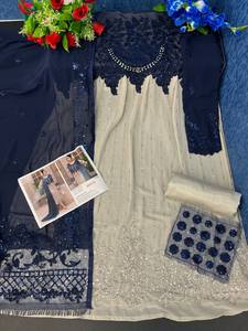 เดรสผ้าไหม georgette ชุดเดรสปักลายสุนัขจิ้งจอกสำหรับผู้หญิงสไตล์อิสลามปากีสถานที่มีคุณภาพดีที่สุด - Product Image 3