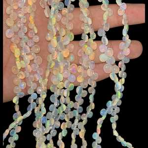 Perles en forme de coeur lisse opale éthiopienne 3x5 à 4x6mm brin de pierres précieuses naturelles fabrication de bijoux perles en gros exportation - Product Image 5