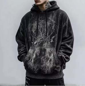 Sweat à capuche streetwear 100% coton avec logo personnalisé pour hommes, pull confortable et lourd délavé à la pierre pour l'impression numérique en hiver - Product Image 3