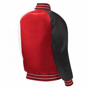 High Street Satin Varsity Jacket OEM Custom Baseball Bomber Jacket con parche en el pecho Unisex Urban Outerwear para equipos - Product Image 5