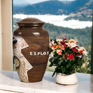 Urna única de explorador mundial para cenizas de adultos, urnas de cremación femeninas y masculinas para cenizas humanas, mujeres y hombres, urna funeraria de tamaño personalizado - Product Image 4