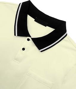 Nouveau Design Poche Poitrine Vierge Polo T Shirt Col Noir Contraste Boxy Slim Fit Demi Manches Personnalisé 100% Coton Polos - Product Image 4