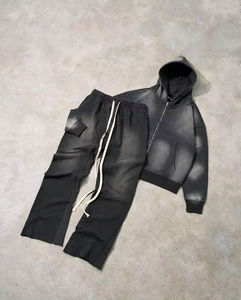 Conjunto de Sudadera y Pantalones Deportivos Personalizados con Logotipo, de Dos Piezas, Color Sólido, Cuello Redondo, Manga Larga, para Hombre y Mujer - Product Image 4