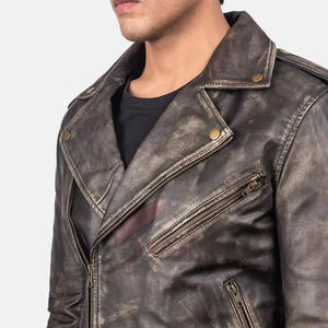 L'usine fournit directement des vestes en cuir en détresse pour hommes 2025 veste d'hiver en détresse hommes en cuir en détresse grande taille - Product Image 5