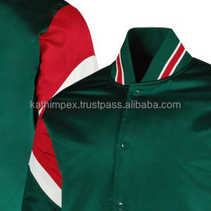 Chaqueta de bombardero Varsity hecha a mano vintage ligera para hombre, ropa informal y atlética de satén a la moda - Product Image 4