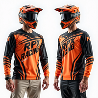 Jersey de Motocross Personalizado con Estampado de Manga Larga para Hombre, para Motociclismo Todoterreno, Resistente al Viento, Transpirable, de Secado Rápido, 100% Poliéster, para Carreras de Autos