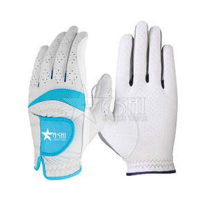 Guantes de Golf con logotipo personalizado de alta calidad para hombre y mujer, piel de oveja auténtica Cabretta, antideslizantes, estampado de silicona, agarre lateral, manos - Product Image 1