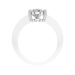 Anillo de Compromiso, Aniversario o Boda de Oro Blanco de 14k con Moissanita Ovalada Clásica, Nuevo - Product Image 4