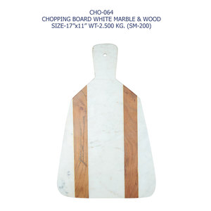 Tabla de cortar de madera y mármol blanco hecho a mano de calidad natural India para uso en la cocina a precios razonables - Product Image 2