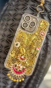 Étui de téléphone en cristal doré plaqué or avec paillettes de luxe - Protection antichoc pour les téléphones mobiles - Product Image 3