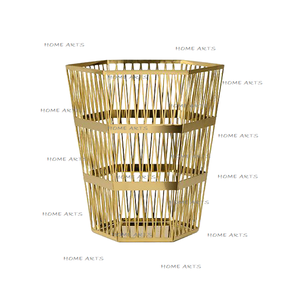 Handmade Vàng Màu Sắt Thùng Rác Bin Chất Lượng Cao Nhất Vòng Hình Dạng Văn Phòng Bụi Và Chất Thải Bin Tại Giá Cả Cạnh Tranh - Product Image 5