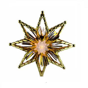 Diseño único Metal Navidad oro árbol Topper para la decoración del árbol de Navidad Fabricante por encargo al por mayor de metal artificial - Product Image 3