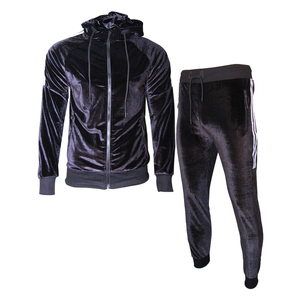 High Quality Black <b>Velvet</b> Streetwear Tracksuit for <b>Women</b> Two-Piece <b>Jacket</b> Pants Set Rhinestone Breathable 100% Cotton Winter - Product Image 1