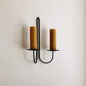 Candelabro de vela de pared de hierro Vintage para decoración de entrada haciendo una declaración de bienvenida con artesanía de hierro clásica - Product Image 2