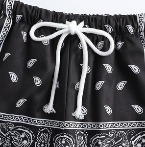 Trendy <b>5</b> <b>Inch</b> <b>Inseam</b> Custom Plus Size Double Layer Mesh Men's Joggers Fitness mesh <b>Shorts</b> Bandana Print Youth Basketball - Product Image 3