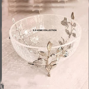 Tazón de Metal de alta calidad de Color blanco para uso en la cocina Tazón duradero para mezclar y servir Tazón decorativo de diseño de hoja personalizado - Product Image 3