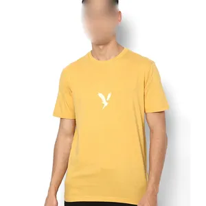 カスタマイズされた黄色のタイポグラフィプリントアップリケTシャツ2022快適で高品質の男性用TシャツBY PASHA INTERNATIONAL
