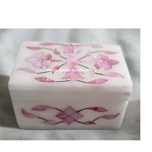 Boîte d'incrustation de marbre faite à la main de haute qualité plusieurs couleurs conception d'incrustation de perle de mère plusieurs conceptions article d'emballage de bijoux de marque - Product Image 2