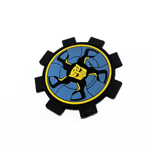 Patchs en caoutchouc PVC écologiques ronds blancs et noirs avec logo tête de tigre et motif floral pour chaussures, vestes, sacs, DIY - Product Image 3