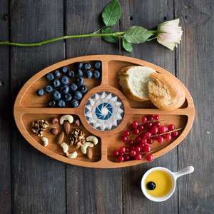 Plateau de service à cinq trous en bois de qualité supérieure 100% - Product Image 3