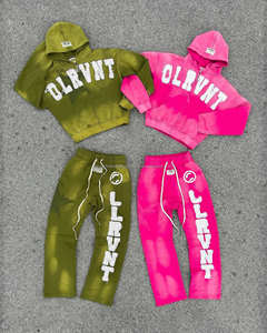 Conjunto Deportivo Vintage de Sudadera con Capucha y Pantalones Jogger de Felpa Lavada al Ácido para Mujer, de Alta Calidad, Holgado y Estilo Oversize para Otoño - Product Image 4