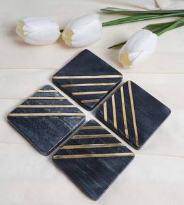 Personalized Design <b>Marble</b> <b>Coaster</b> Set of 4 white <b>Marble</b> <b>Coaster</b> Set Round Natural <b>Coasters</b> For Table Decorative - Product Image 4