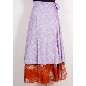 Wholesale Handmade Double-Layer Long Straight <b>Skirt</b> Vintage Style Sexy Reversible Wrap Lightweight Breathable Silk Satin Casual - Product Image 3