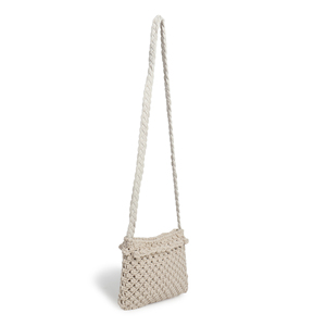 Sac bandoulière en macramé noué à la main HOMLY, motif brodé dessiné à la main, design personnalisé, fabriqué en coton naturel, artisanal, mariages - Product Image 3