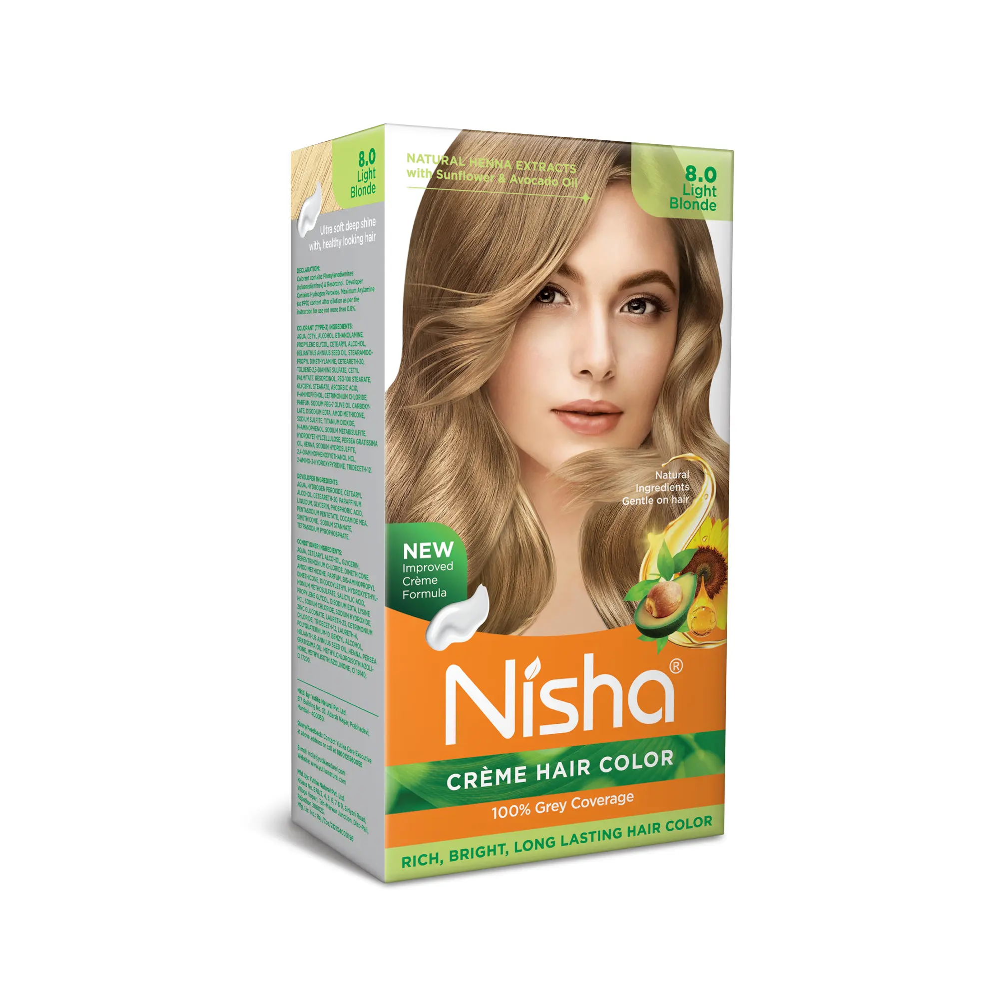 Hot Selling Light Blonde Cream Hair Color 100% Grey Coverage Conditioning With Natural Herbs 120gm Light Blonde Color