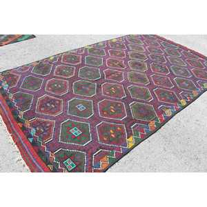 Tapis de 6,7 x 11 pieds, tapis turc vintage surdimensionné, tapis en laine rouge Kilim - Product Image 2