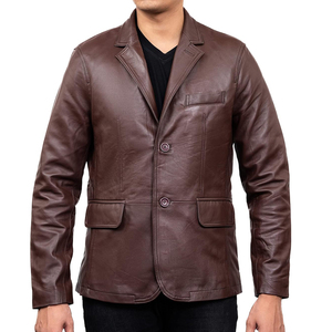 Chaqueta de cuero para hombre Motocicleta Tendencia de moda Slim Fit Chaqueta de cuero personalizada Chaqueta de cuero de gran tamaño con cuello levantado Chaqueta de cuero para hombre - Product Image 2