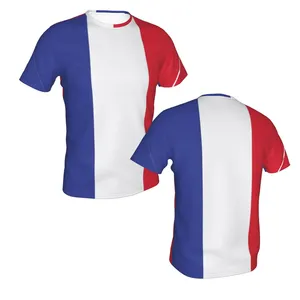 País personalizado Bandeira Bloco Cor T Camisas Atacado Fábrica 100% Algodão Unisex Plain Printing T-Shirt OEM Logotipo Personalizado T Shirts