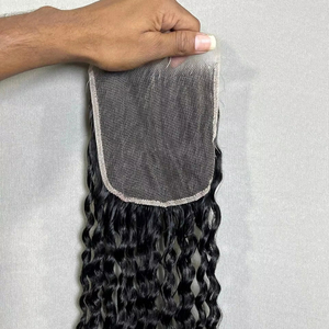 Direct From India High Quality Natural Body Wave 4*4 Closure Cheap Remy Virgin <b>Hair</b> Extensions Genius Weft Human <b>Blend</b> - Product Image 1