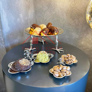 Soporte de pastel de Metal con acabado de plata alemana, decoración de mesa de fiesta de lujo, soporte de exhibición de pastel de Metal - Product Image 5