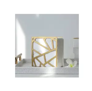 Gold Finishing Metal Napkin Holder Customized Design Restaurant Ware Hotel Ware Innovative Tissue Holder Wholesale Price Low Cos