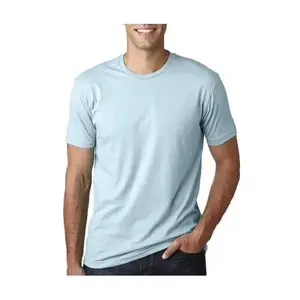 Groothandel Effen Kleur Korte Mouwen Sustom Bedrukt Patroon Effen 100% Katoenen T-Shirt Voor Mannen