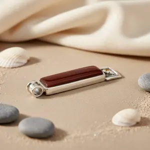 Moderno Colgante con Dije de Amatista Chapado en Rodio para Mujer - Product Image 3