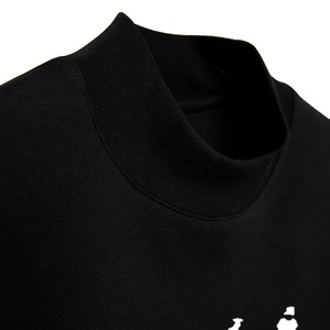 OEM Custom Mock Neck Blank <b>Plain</b> French Terry Oversized 100% Cotton Drop Shoulder Pullover Crewneck Sweatshirt <b>Jumper</b> for Men - Product Image 5