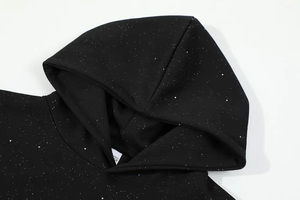 Veste à capuche en strass pour hommes 330 Gsm Heavyweight French Blank Full Overed Bling String All Rhinestone - Product Image 2