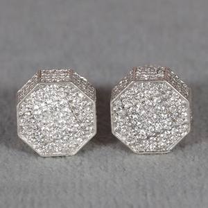 Pendientes de oro de 14 quilates con diamantes para mujer con claridad VVS en diamante cultivado en laboratorio para mujer - Product Image 1