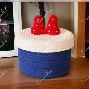 Panier de rangement en corde de coton tressé à la main, écologique et durable, pour vêtements d'enfants, organisateur de vêtements de bébé, rangement de chaussures de salon, motif dessin animé - Product Image 6