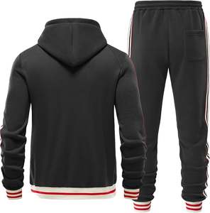 Survêtement à fermeture éclair complète pour hommes, survêtement décontracté de rue, 2 pièces, vêtements de sport d'hiver respirants et doux - Product Image 2