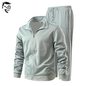 Conjunto de ropa deportiva atlética para hombre, 2 piezas, informal, con cremallera completa, para correr, transpirable, ligero, de secado rápido, para entrenamiento de adultos - Product Image 4