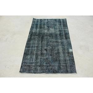 Alfombra, 3x4.9 pies, Alfombra Vintage, Alfombra Oriental Negra de Lana - Product Image 1